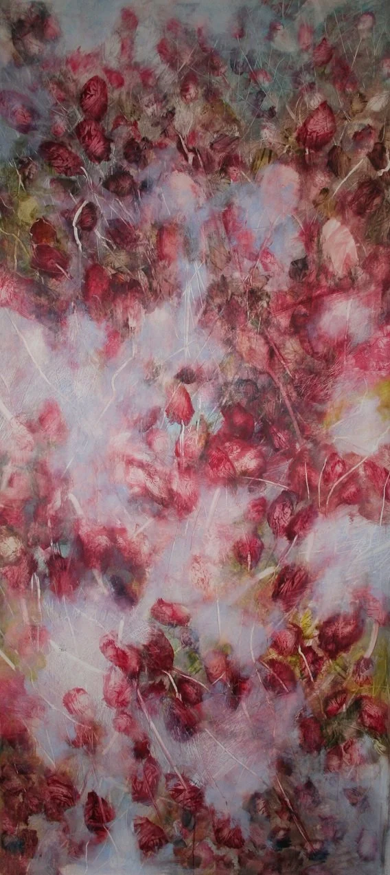 2009 serie Secret garden - ( 260x110cm) olieverf op aquarelpapier