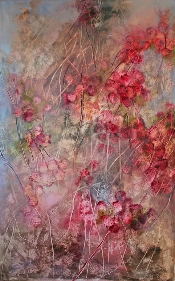 2009 serie Secret garden - ( 250x120cm) olieverf op aquarelpapier