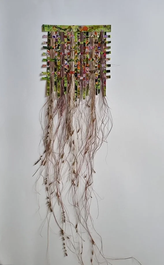 024 serie Vlechtwerken Tuinwerk - (100x28cm) met siergras