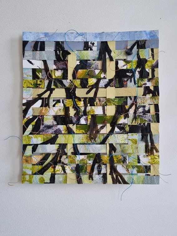 024 serie Grondwerken - (32x25cm) met blaaswieren, visnetpluis