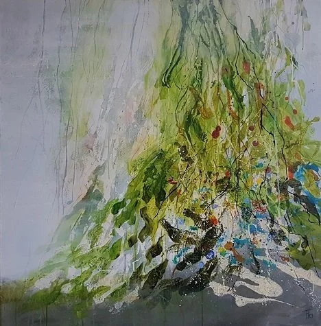 Aangroei 2 - (100x100cm) acrylverf op linnen (verkocht)