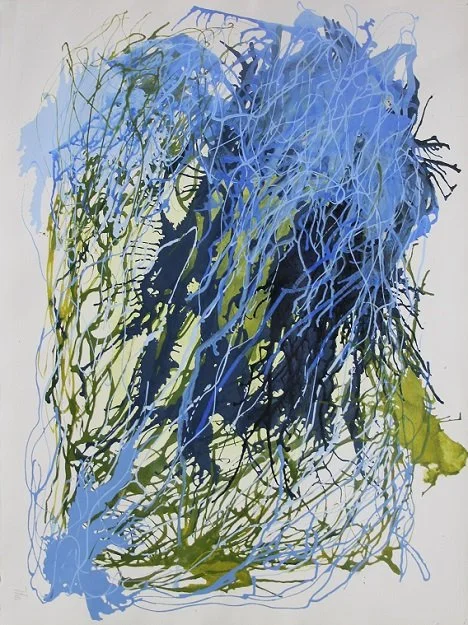 017 serie Organische vormen - (77x57cm) acrylverf op aquarelpapier (verkocht)