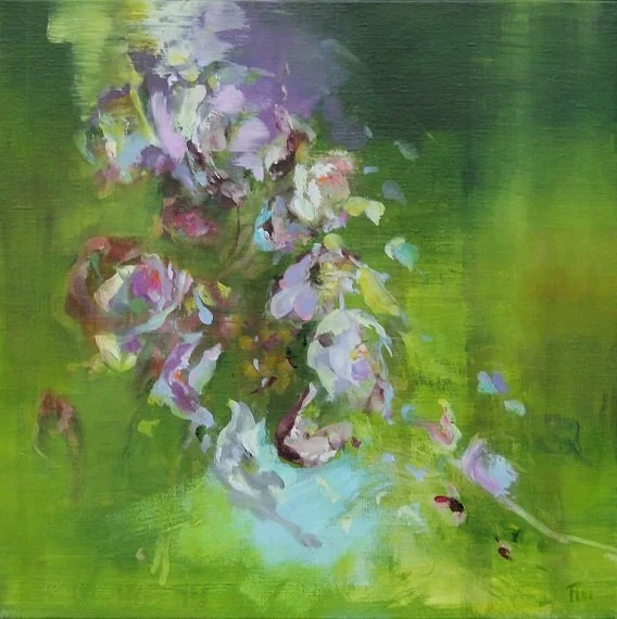 Tuin - (50x50cm) olieverf op linnen (verkocht)