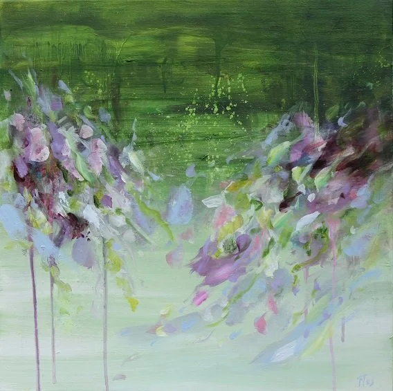 Tuin - (50x50cm) olieverf op linnen (verkocht)