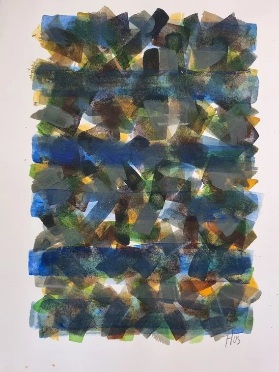 025 serie Grondwerk - (30x21cm) acrylverf op aquarelpapier