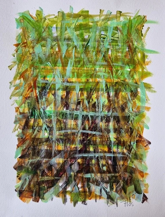 024 serie Grondwerken - (32x24cm) acrylverf op aquarelpapier
