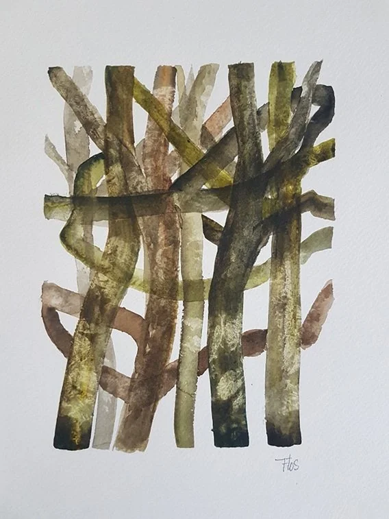 2021 serie: ‘Zelfbescherming’ 2 - (30x24cm) aquarelverf op 300 gr aquarelpapier 