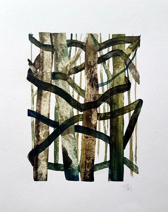 2021 serie: ‘Zelfbescherming’ 1 - (30x24cm) aquarelverf op 300 gr aquarelpapier –30x24 cm