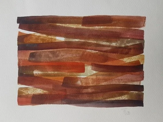 2021 serie: Houtkap -Stapelingen 5 - (28x21cm) aquarelverf op 300 gr aquarelpapier