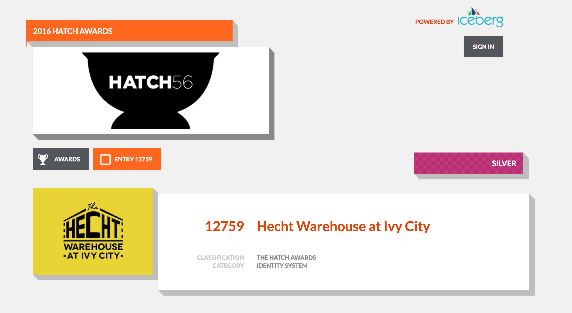 Recipient of a Hatch Award for Brand Identity System