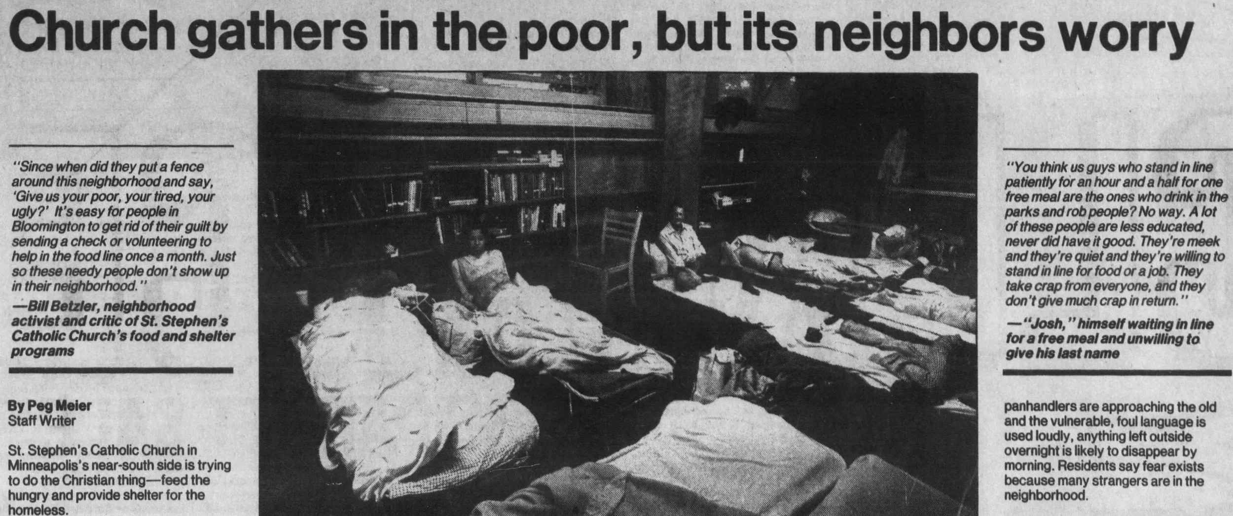 St. Stephen’s in Minneapolis responds to the early 1980’s increase in homelessness.