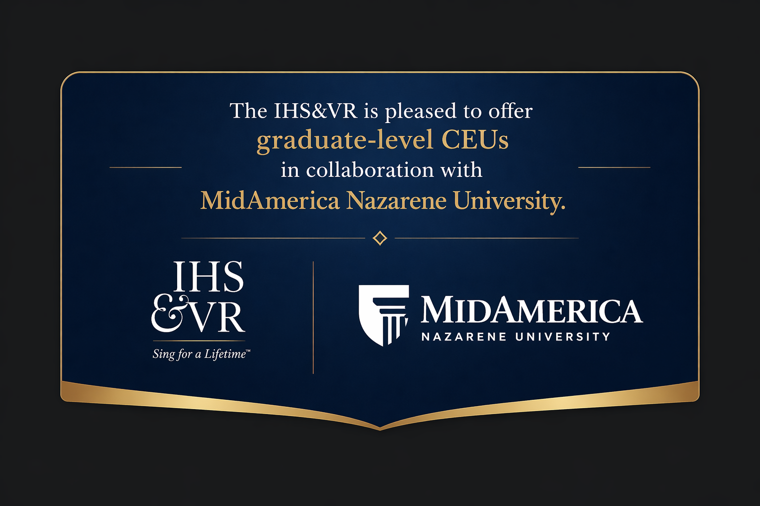 IHS&VR and MidAmerica Nazarene University CEU Partnership Badge