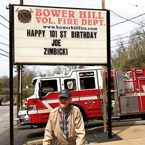 Bower Hill VFD wishes a Happy 101st Birthday to its most senior member, Joe Zimbicki. Many more, Joe.
#firedept #seniorfirefighter #lifemember