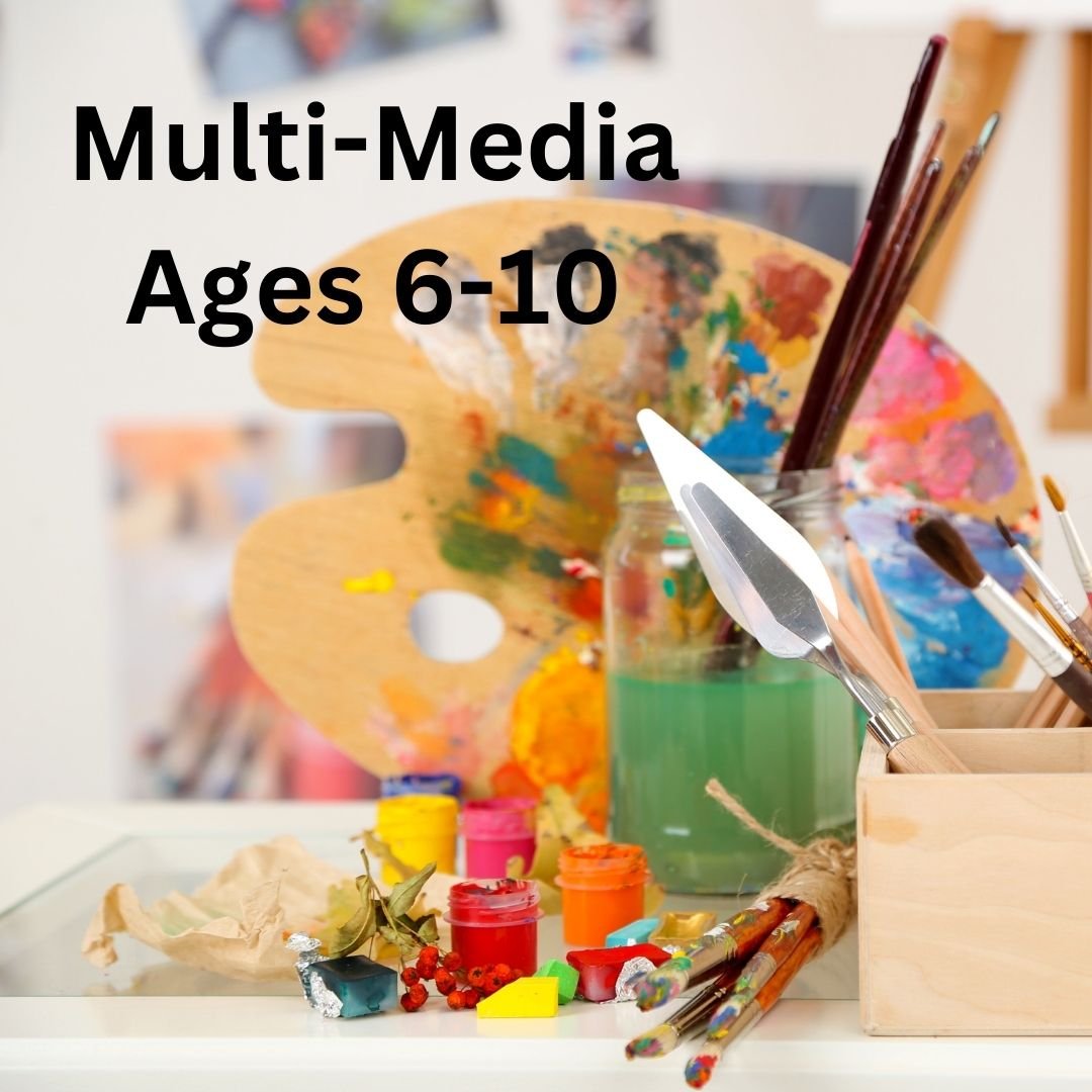  Embark on a creative journey with our Multi-Media Madness children's art class! Kids will explore various materials and techniques to craft unique masterpieces. Guided by a certified teacher, they'll unleash their creativity while learning to blend 