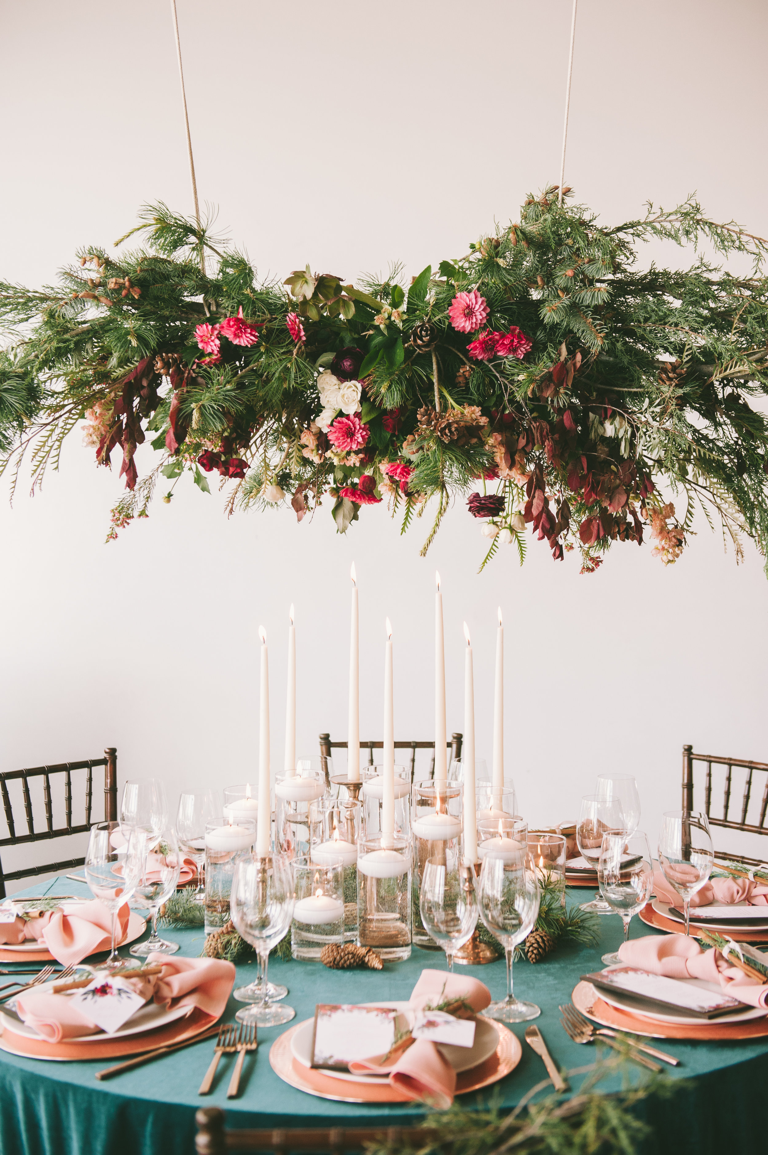 Winter Wedding Inspiration | Burgundy Wedding | Emerald Green Decor | Utah Bride &amp; Groom Magazine | Michelle Leo Events | Utah Event Planner and Designer | Rebekah Westover Photography