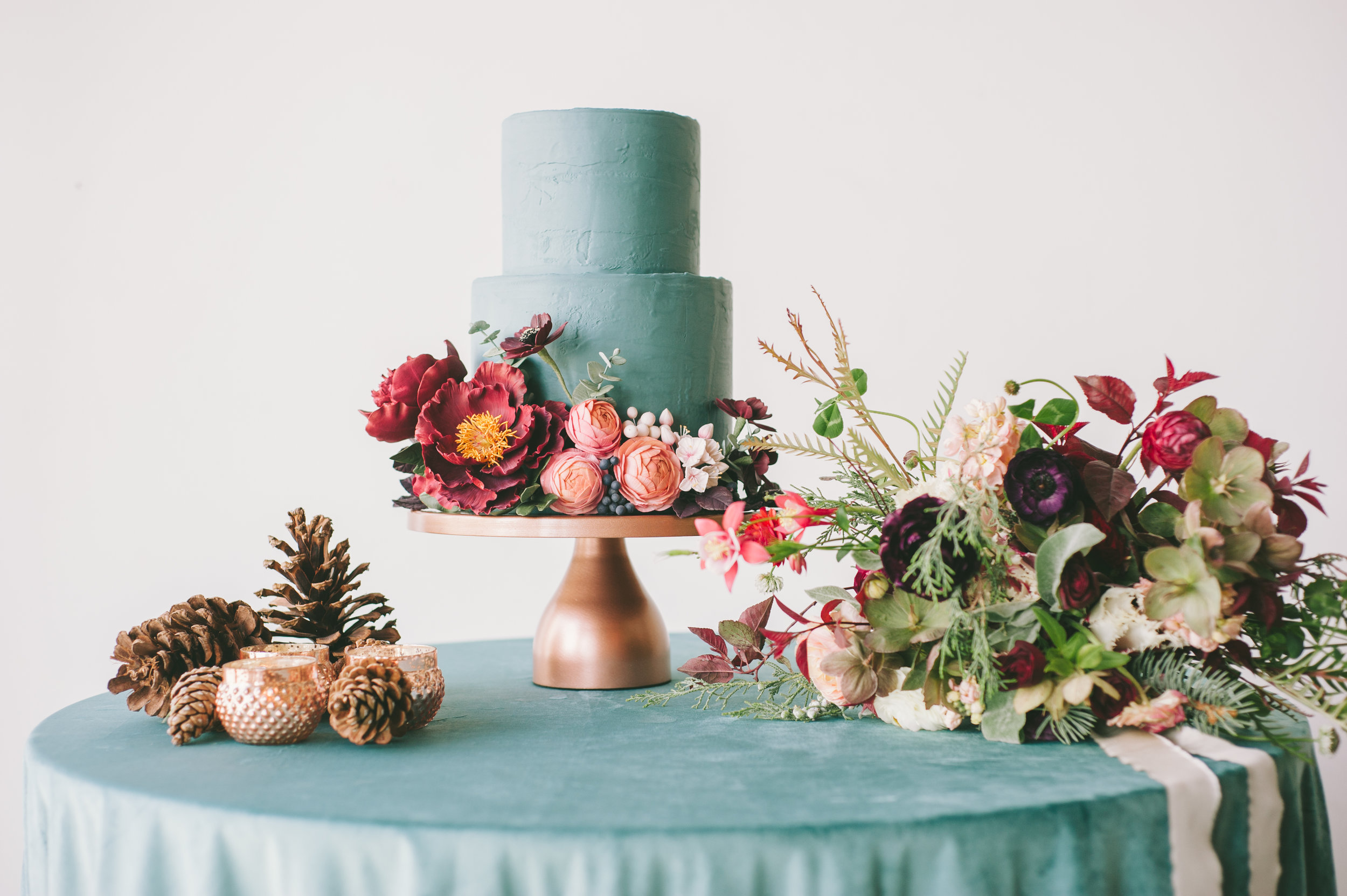 Winter Wedding Inspiration | Burgundy Wedding | Emerald Green Decor | Utah Bride &amp; Groom Magazine | Michelle Leo Events | Utah Event Planner and Designer | Rebekah Westover Photography