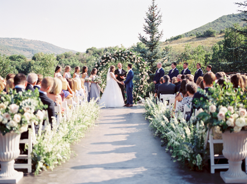 Blue Sky Ranch Wedding | Summer Wedding | Bespoke Wedding Design | Rose Gold Details | Circular Ceremony Arch | Michelle Leo Events | Utah Event Planner and Designer | Brushfire Photography