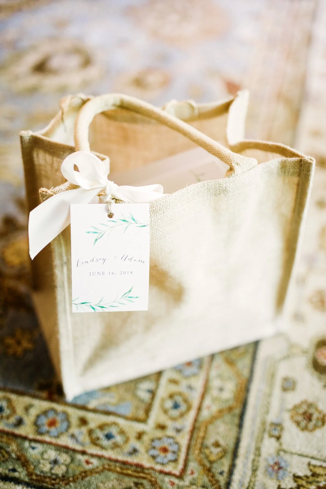 Motipuns 50 Sets Wedding IFF17 Welcome Bags For Guests Bulk Wedding Paper Gift Bags Handle Faux Eucalyptus Stems Chiffon Ribbon Thank You Cards Baby Show - View #8