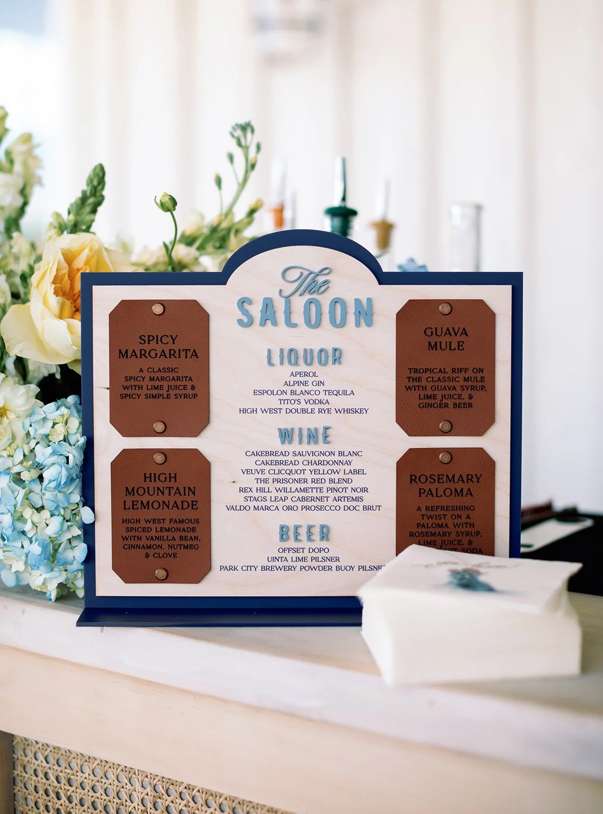 Custom Western-Chic Cocktail Menu | Michelle Leo Events