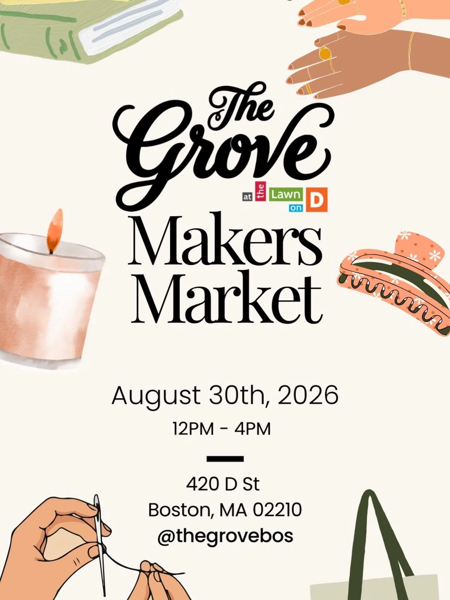 This Sunday, we&rsquo;re bringing Lavish Living streetwear to The Grove Makers Market at Lawn on D in Boston&rsquo;s Seaport &mdash; a curated afternoon of local makers, artists, and small businesses. Come shop the latest drops in person, meet the te