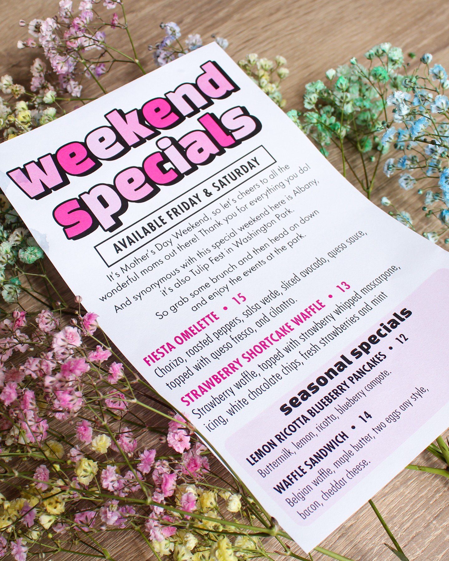 Our weekend specials 💗 Available at both locations
