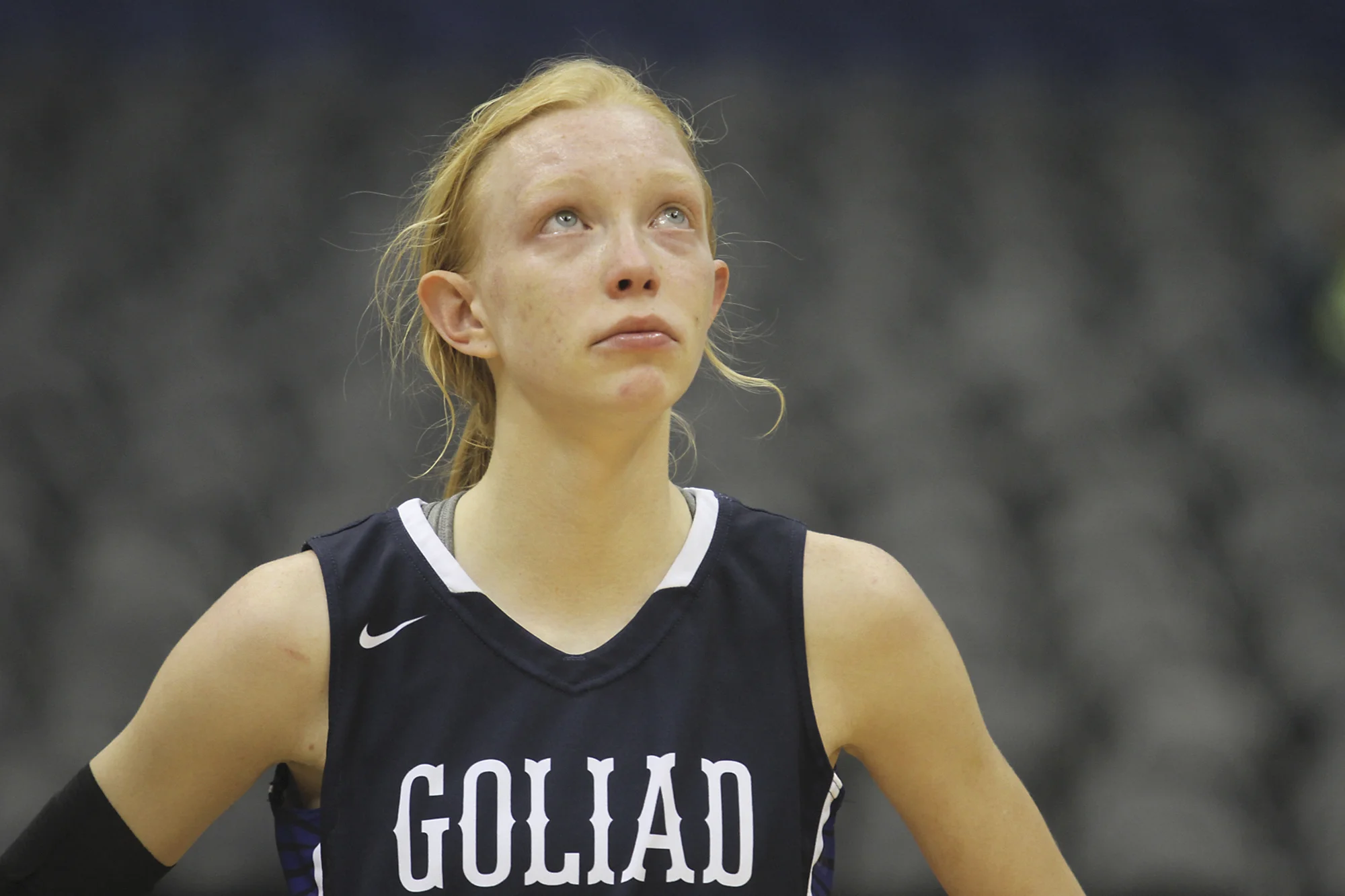  Goliad’s Michala Janssen reacts after losing to Canadian the Class 3A state semifinal at the Alamodome in San Antonio, Texas on Thusday, March 2, 2017. 