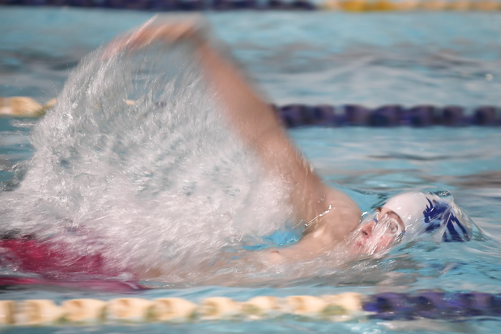  Brazoswood's Dalton Miller competes in the boys 200-yard medley relay during the 2018 District 23-6A Championship at Steven Lloyd Ness Natatorium in Houston on Friday, Jan. 26, 2018. 