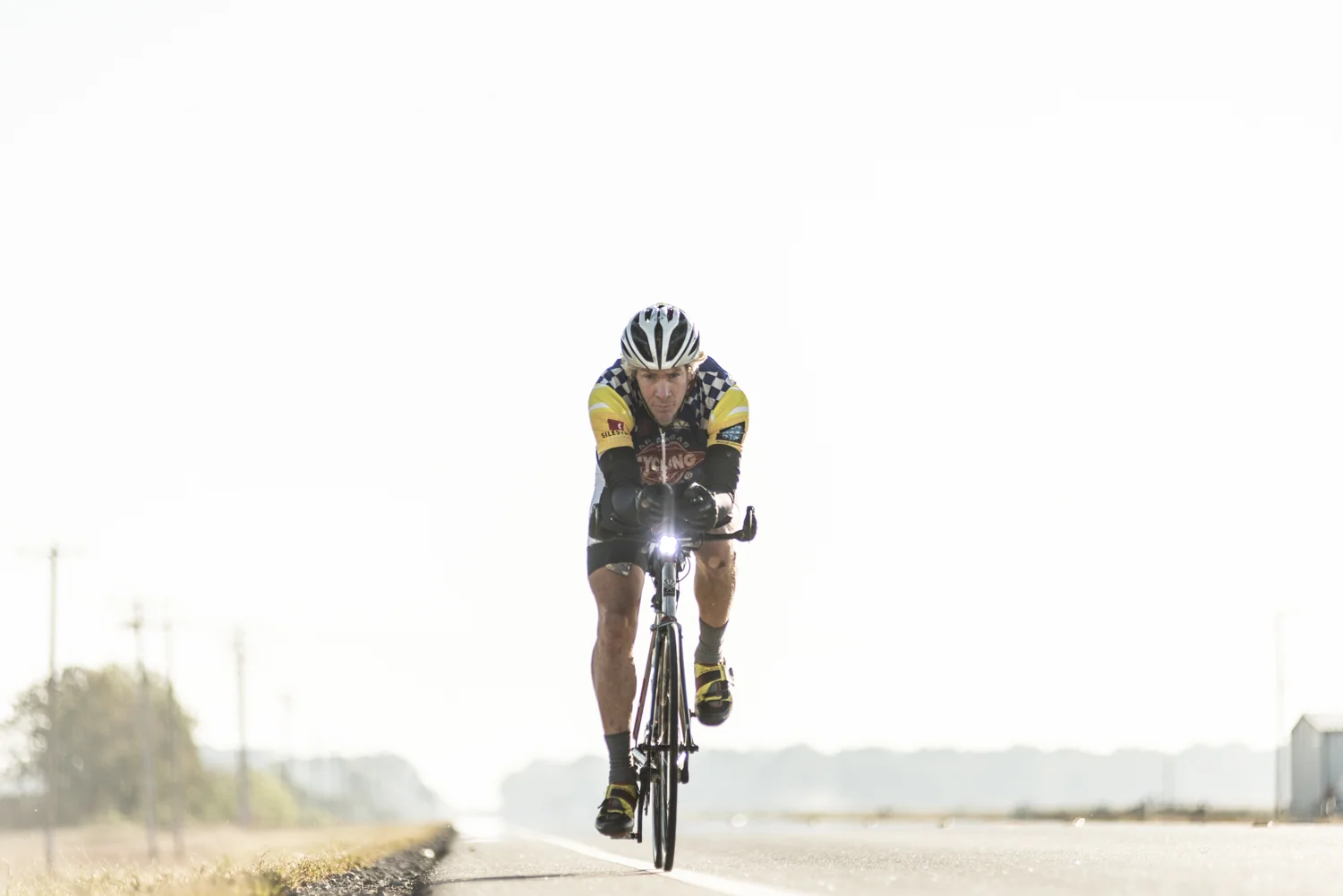 Kurt Searvogel on his bike cruising the country roads east of Little Rock, AR.