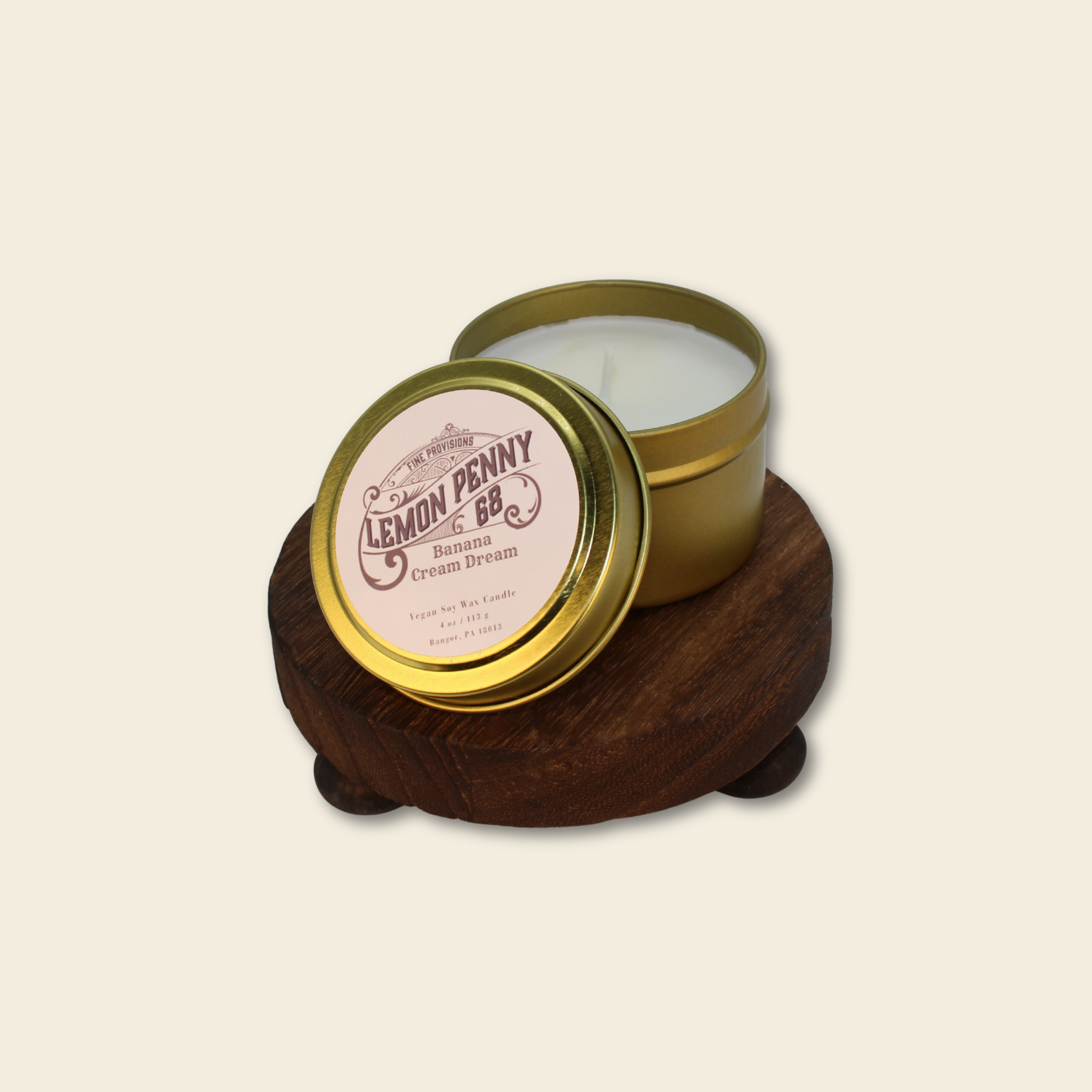 Banana Cream Dream Gold Tin Candle