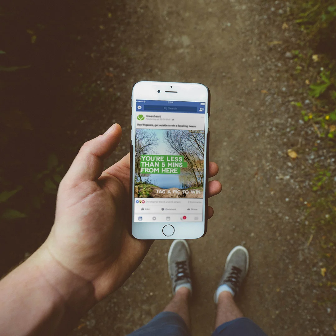 Location targeted digital advertising campaign incentivising locals to explore and tag a photo.