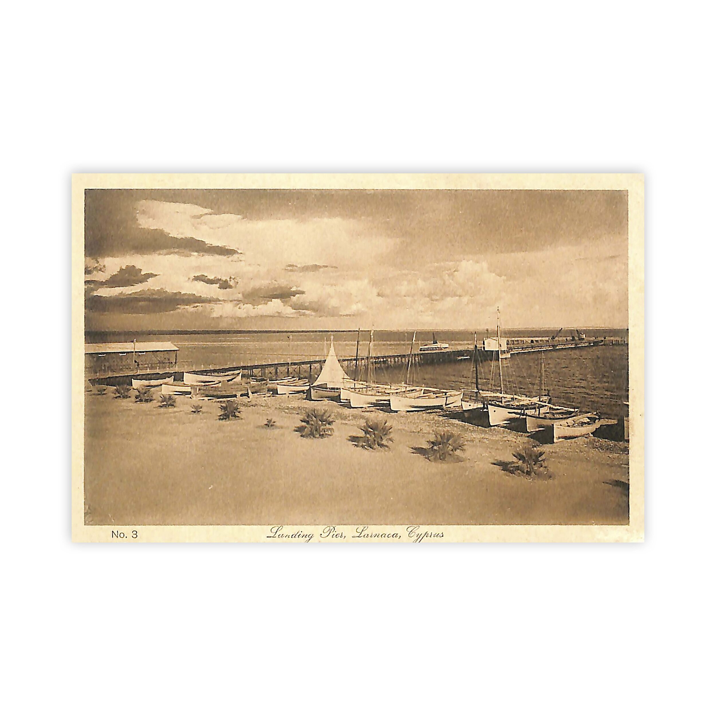  “Landing Pier, Larnaca, Cyprus”, Post-card, Pier - Larnaca, 1920s 