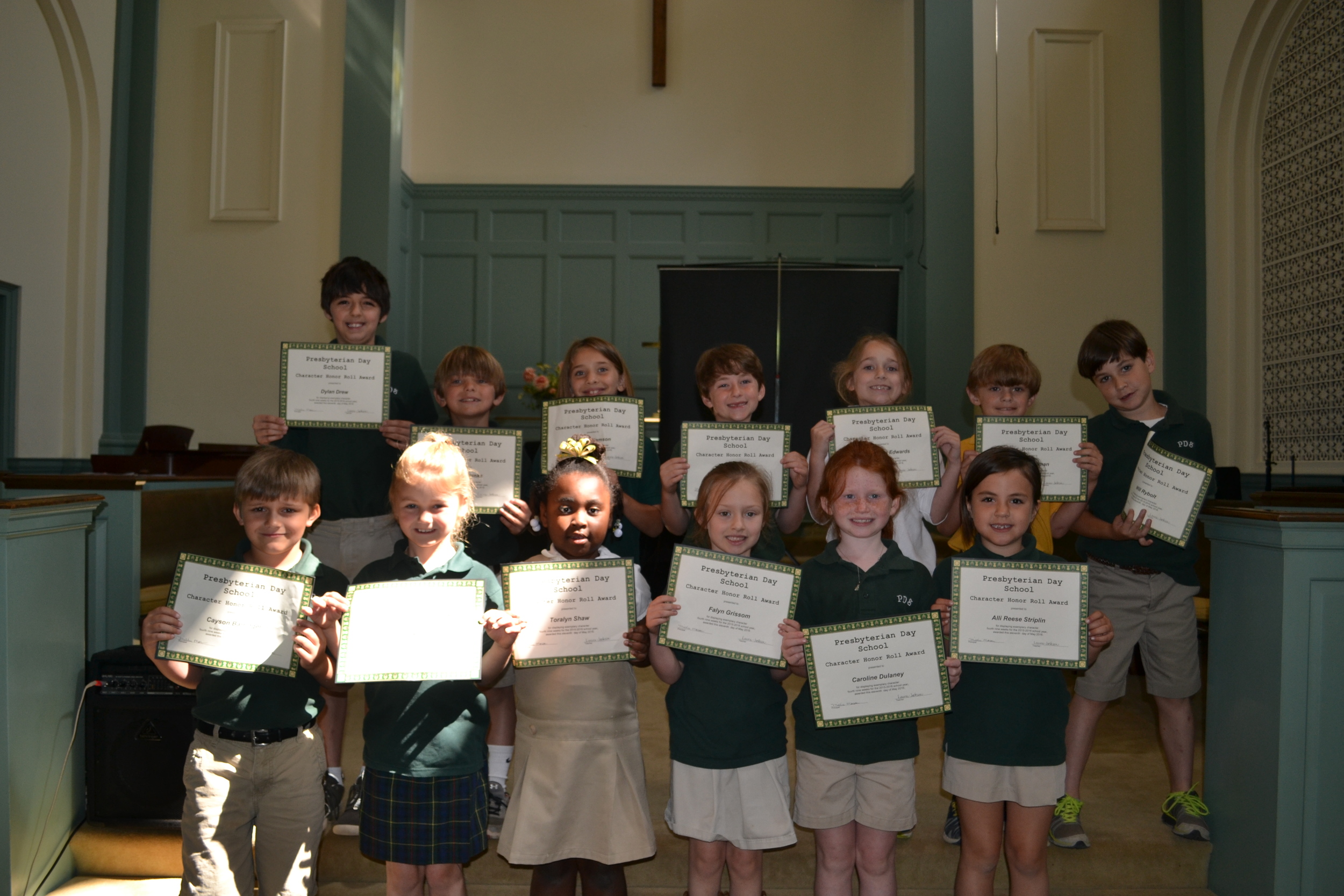 1st grade character honor roll