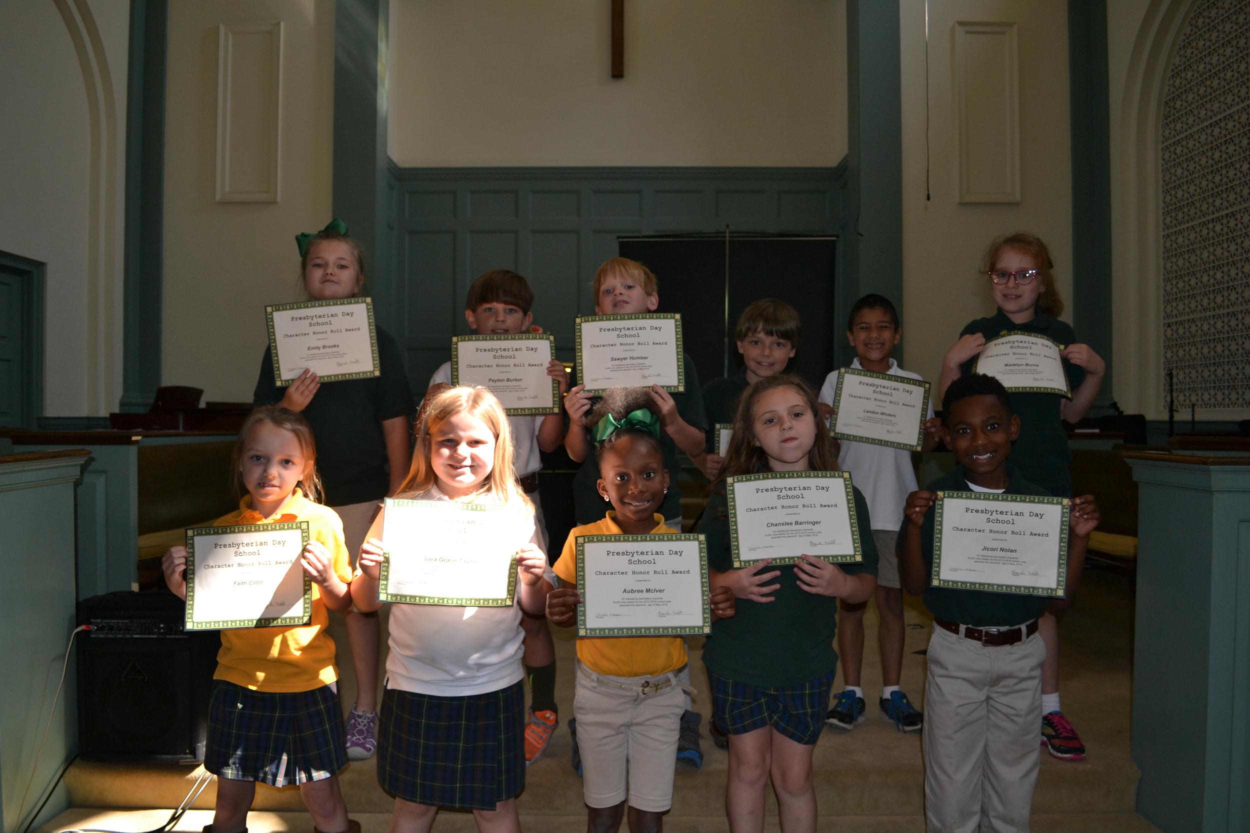 2nd grade character honor roll