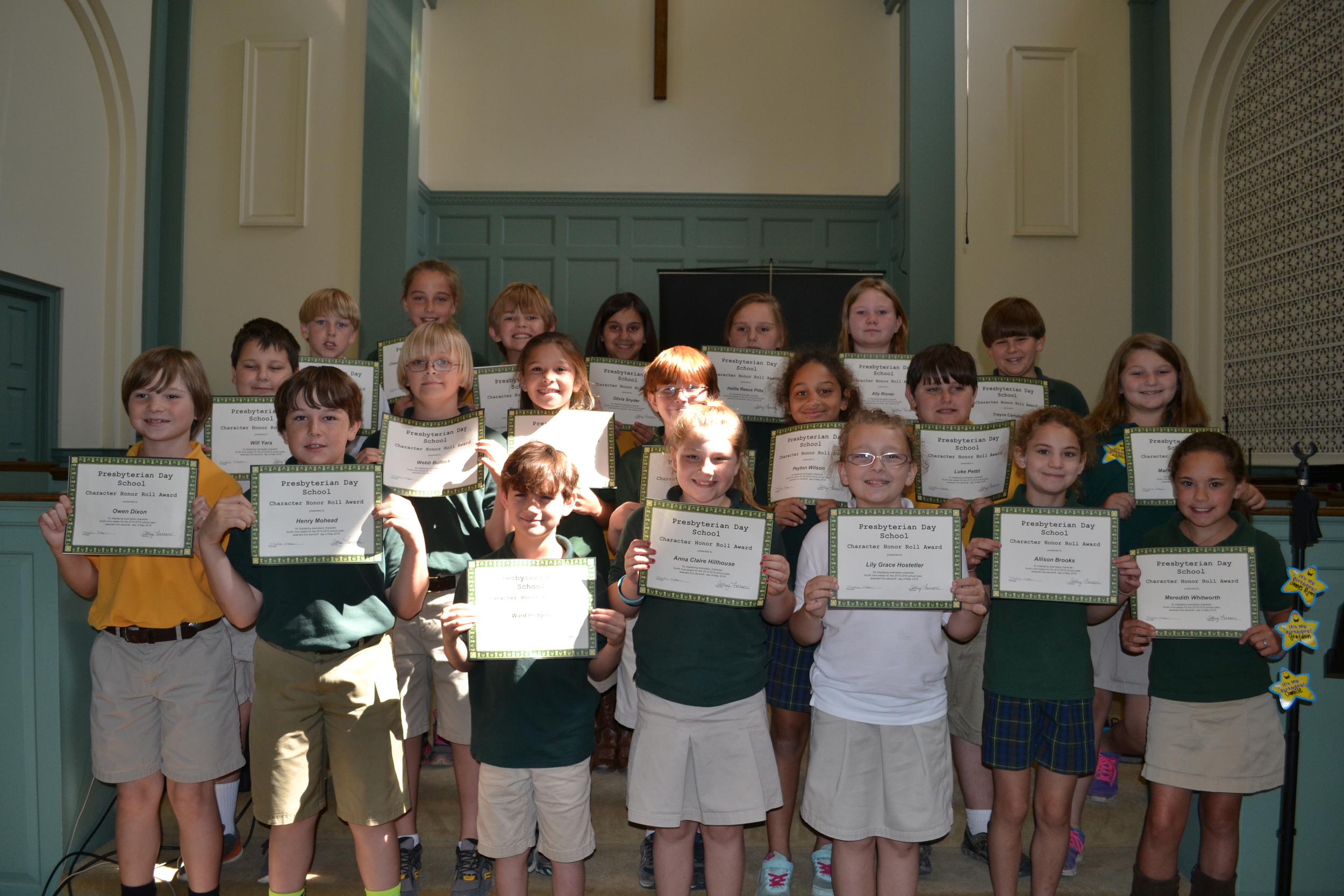 3rd grade character honor roll