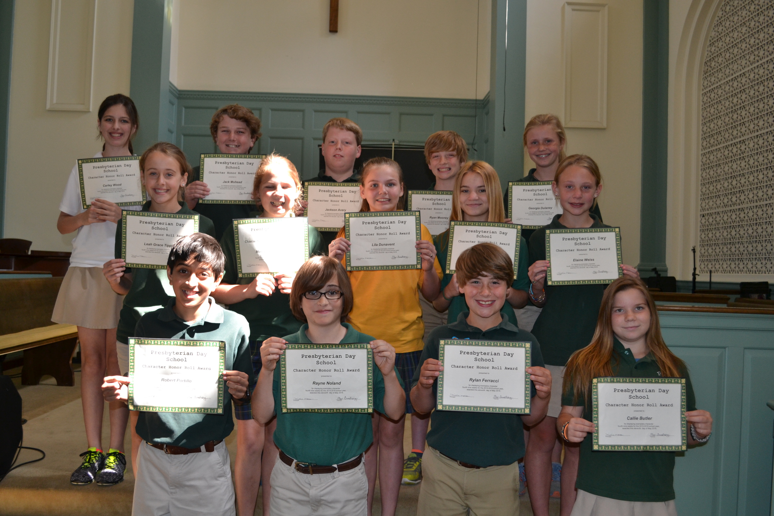 5th grade character honor roll