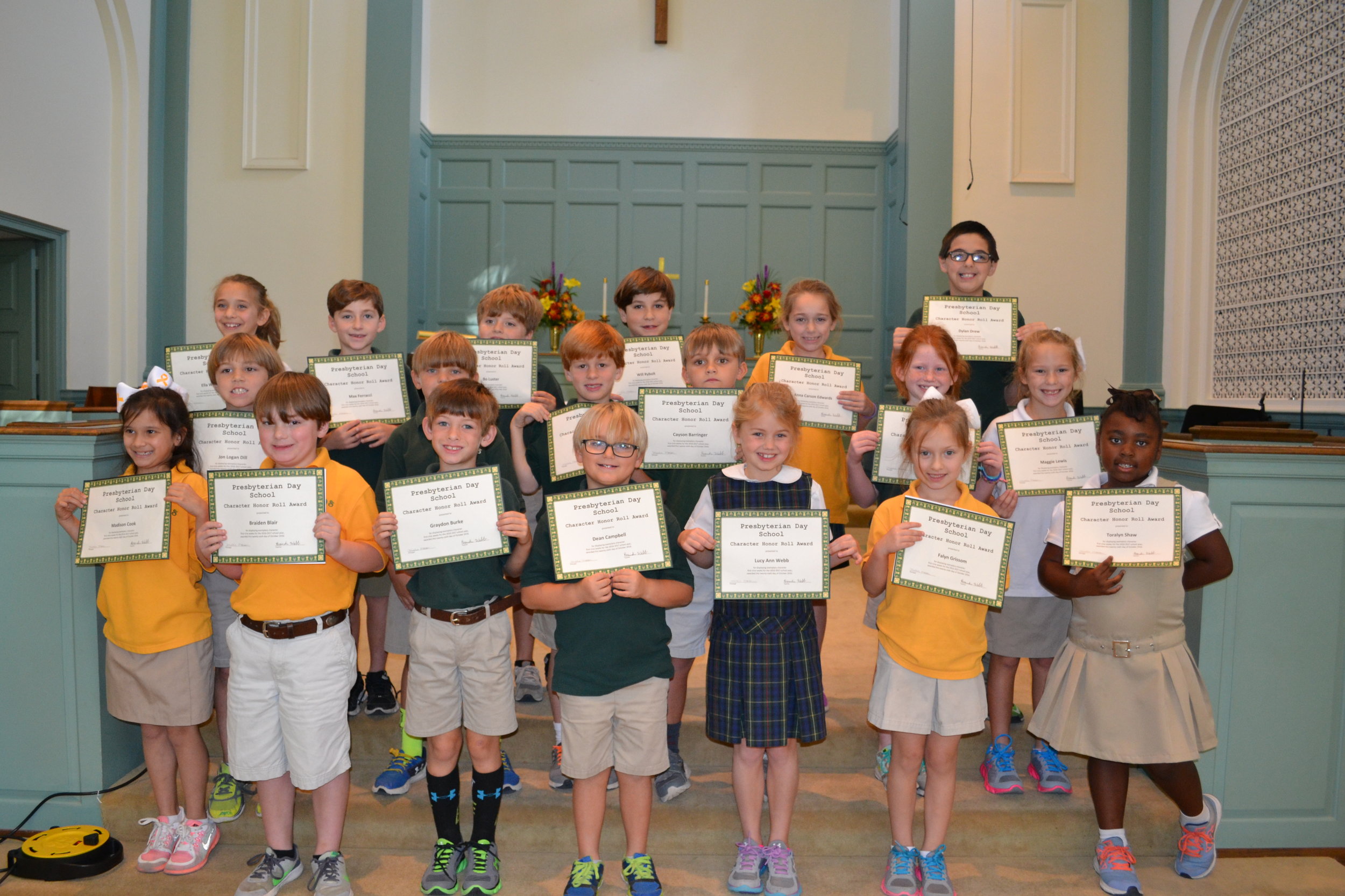 2nd grade character honor roll