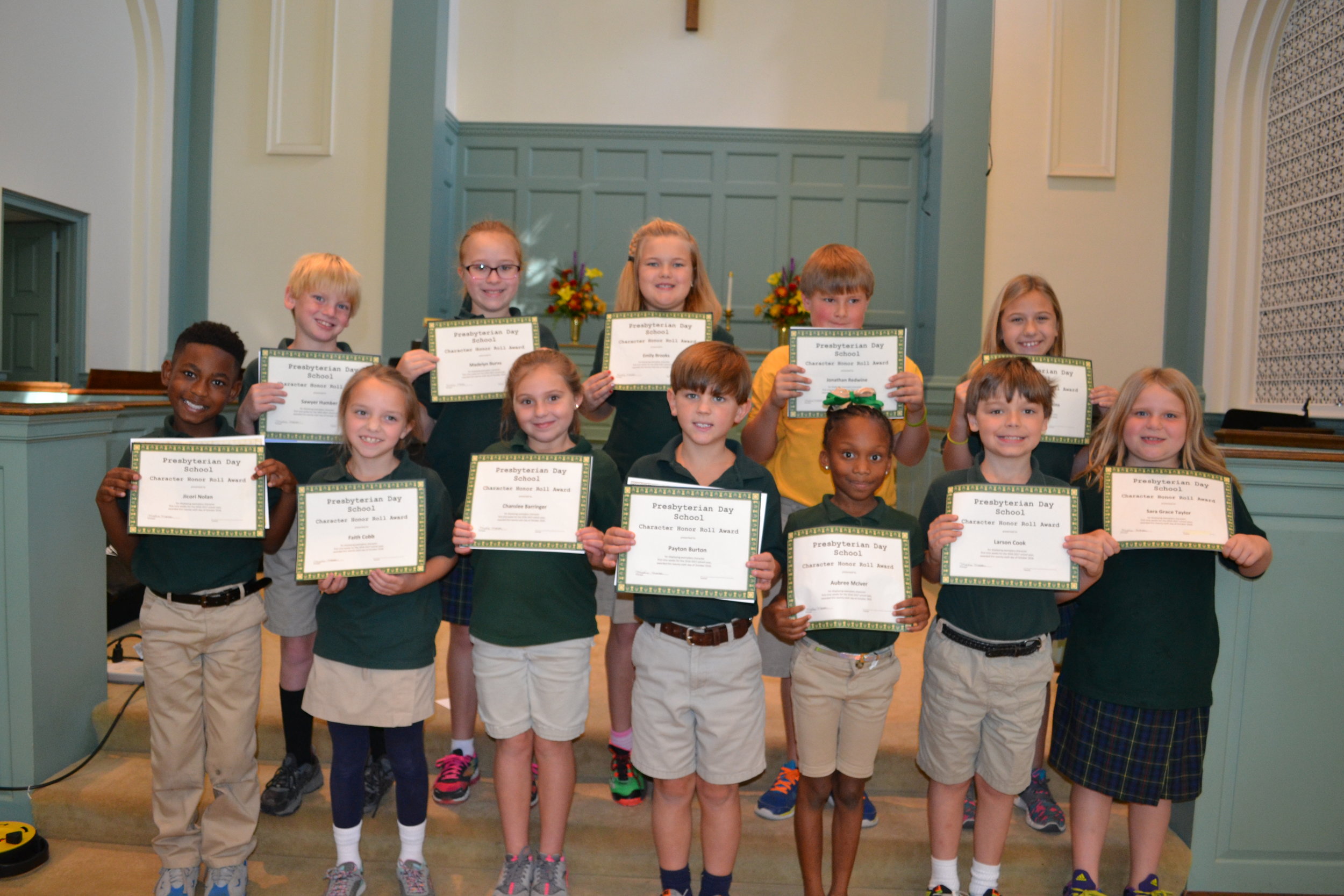 3rd grade character honor roll
