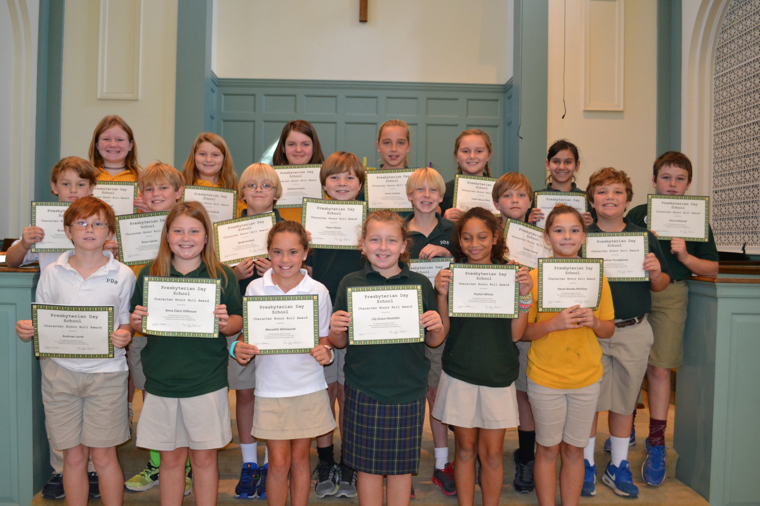 4th grade character honor roll