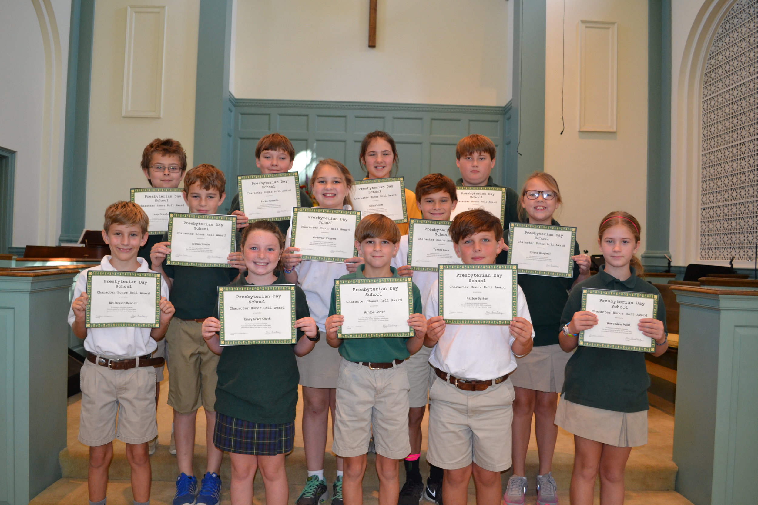 5th grade character honor roll