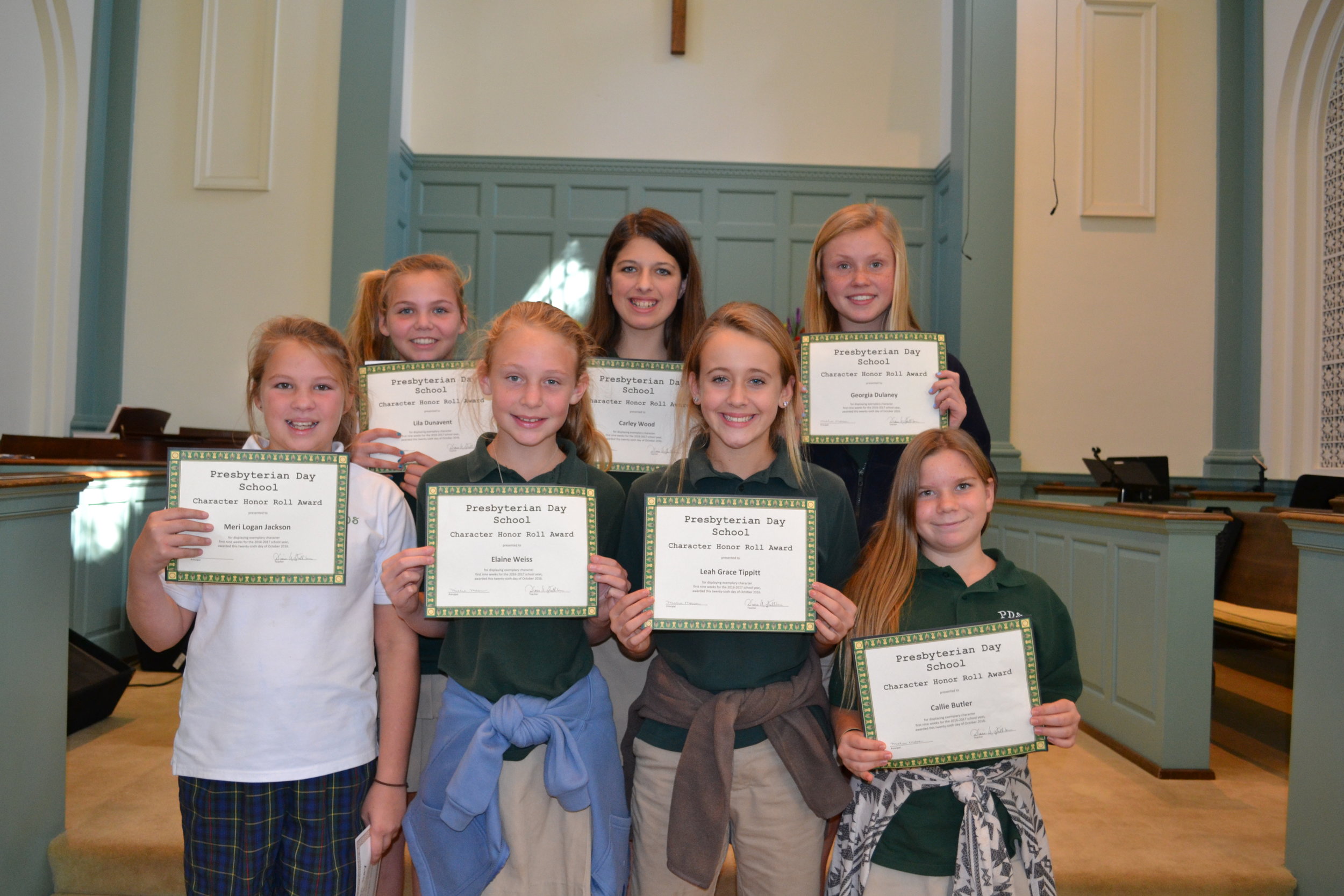 6th grade character honor roll