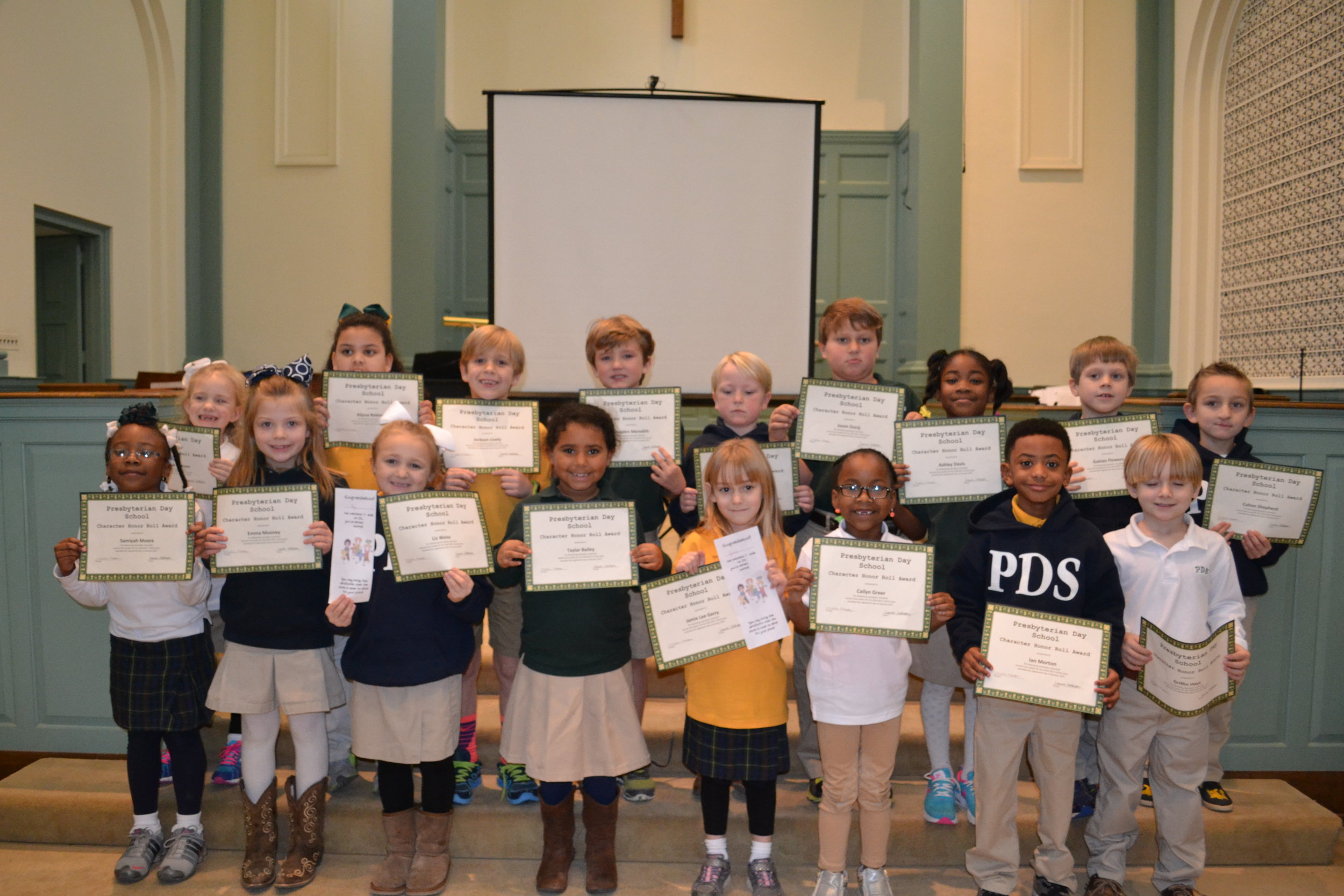 1st grade character honor roll