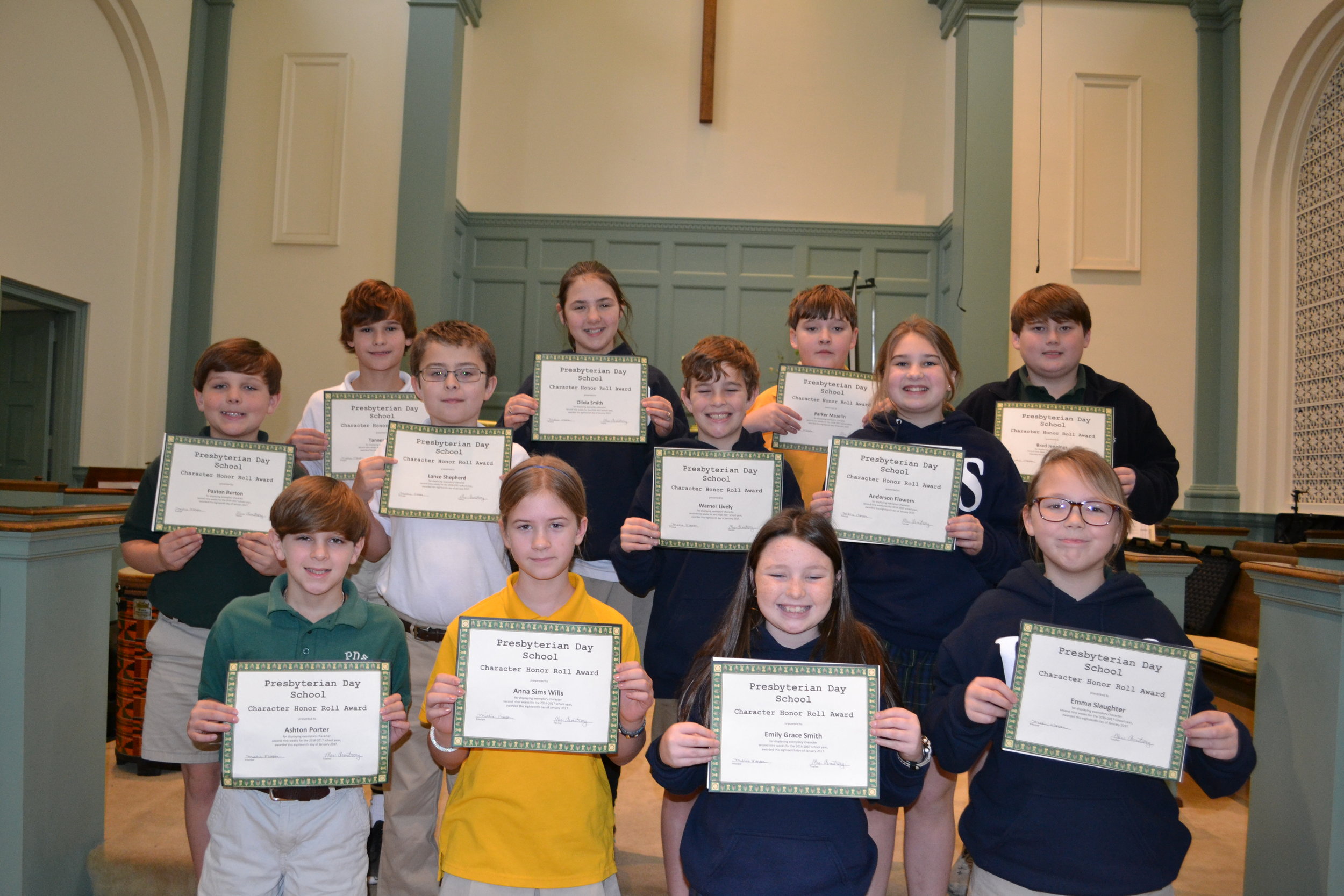 5th grade character honor roll