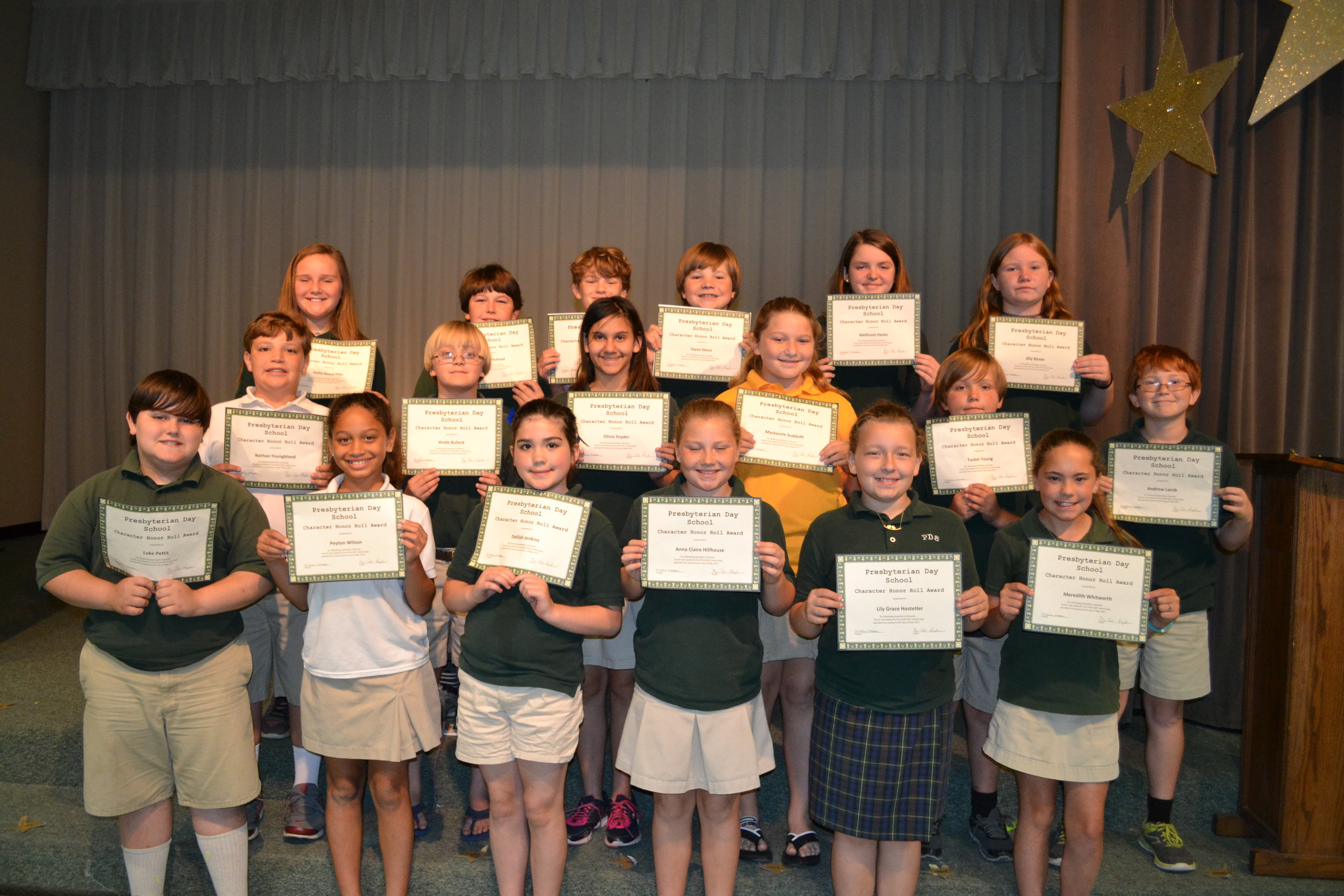 4th grade character honor roll