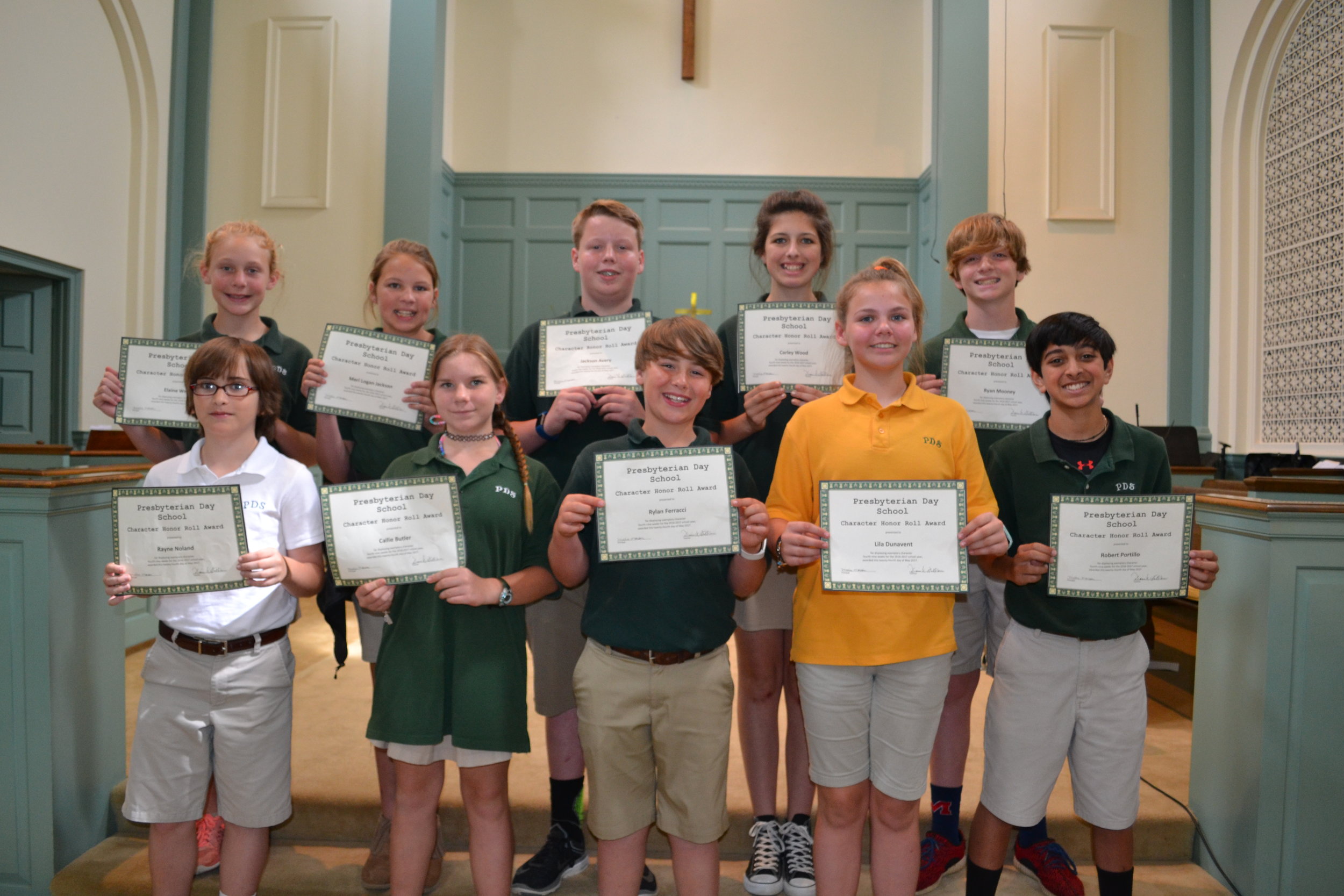 6th grade character honor roll
