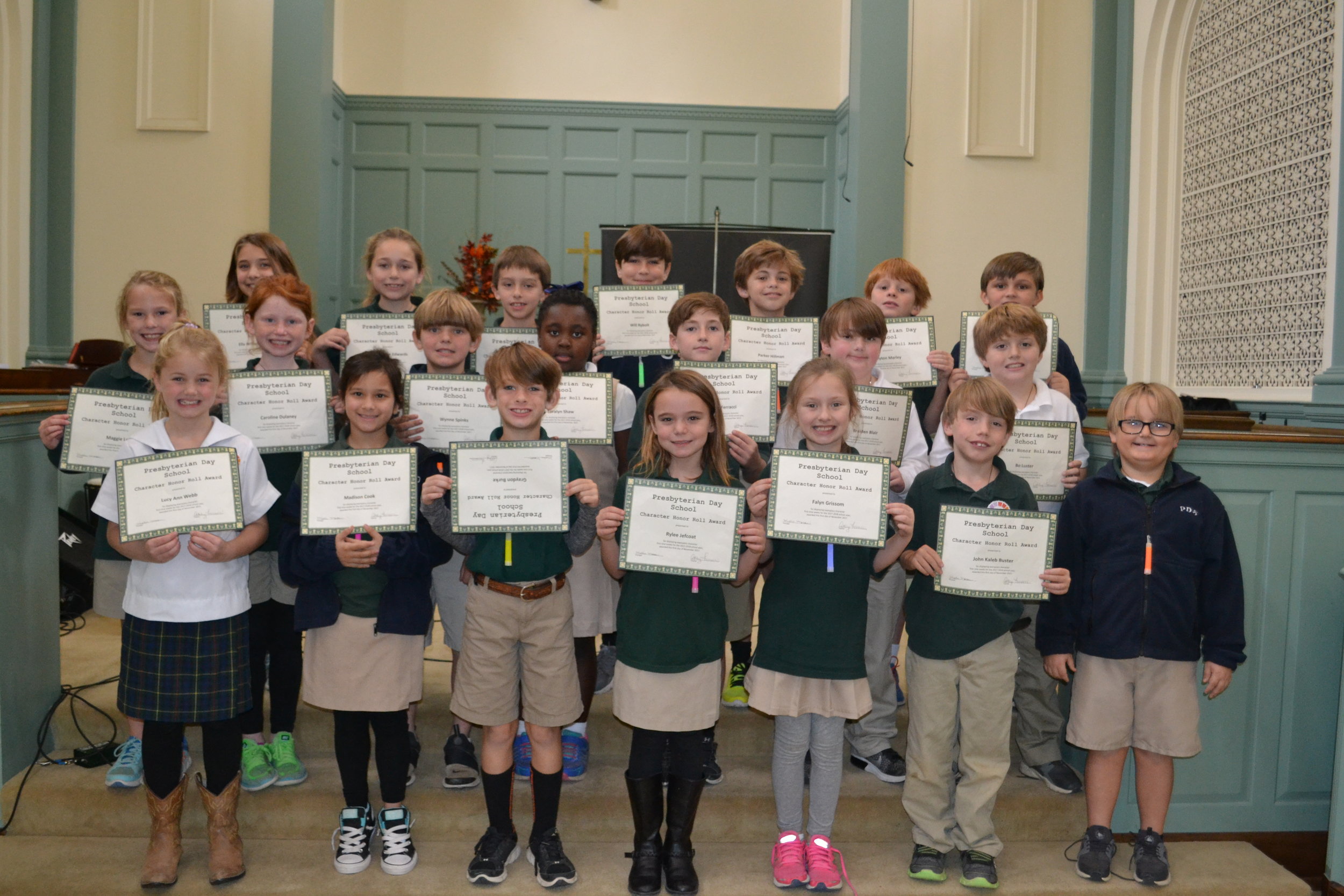 3rd grade character honor roll