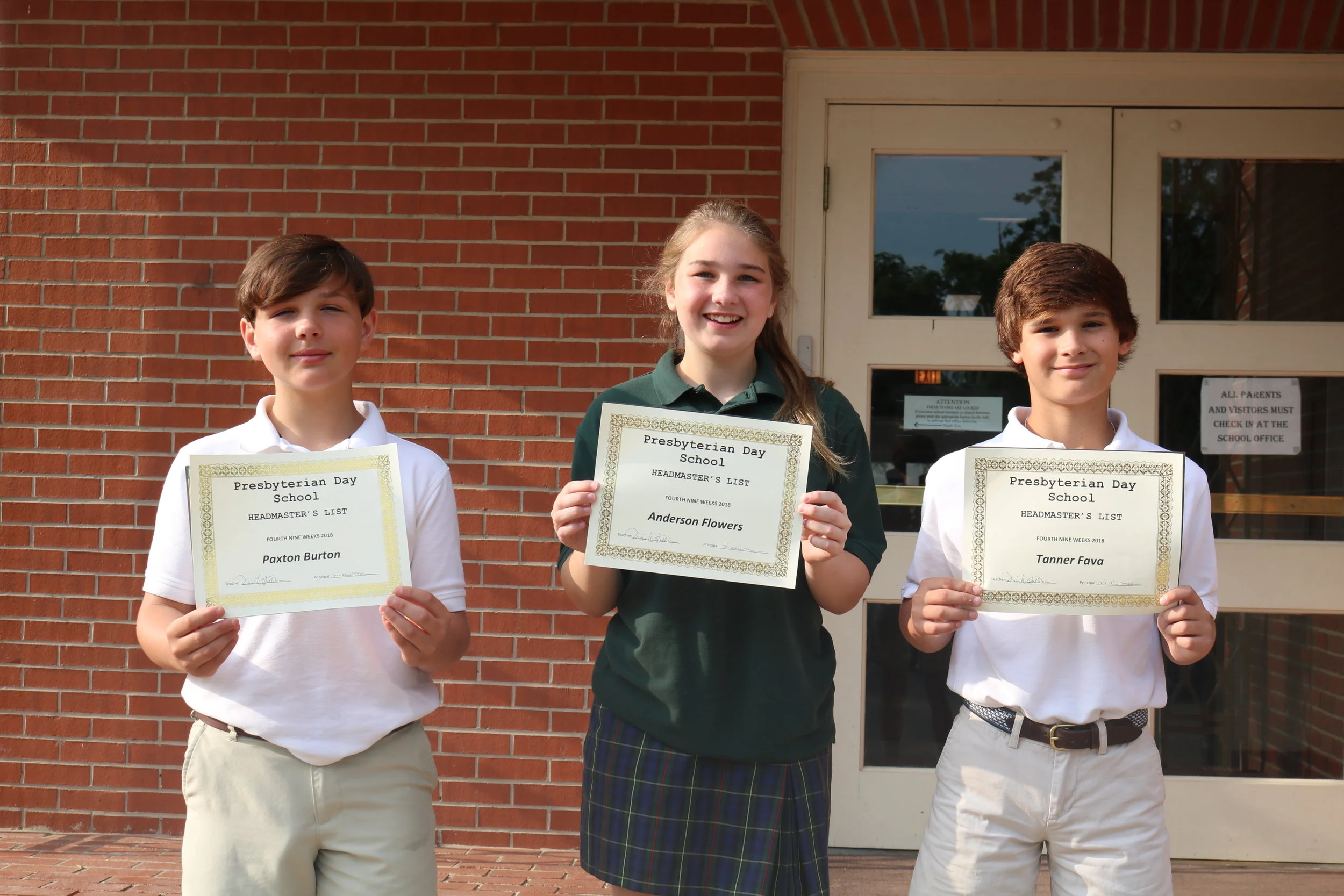 6th grade headmaster's list