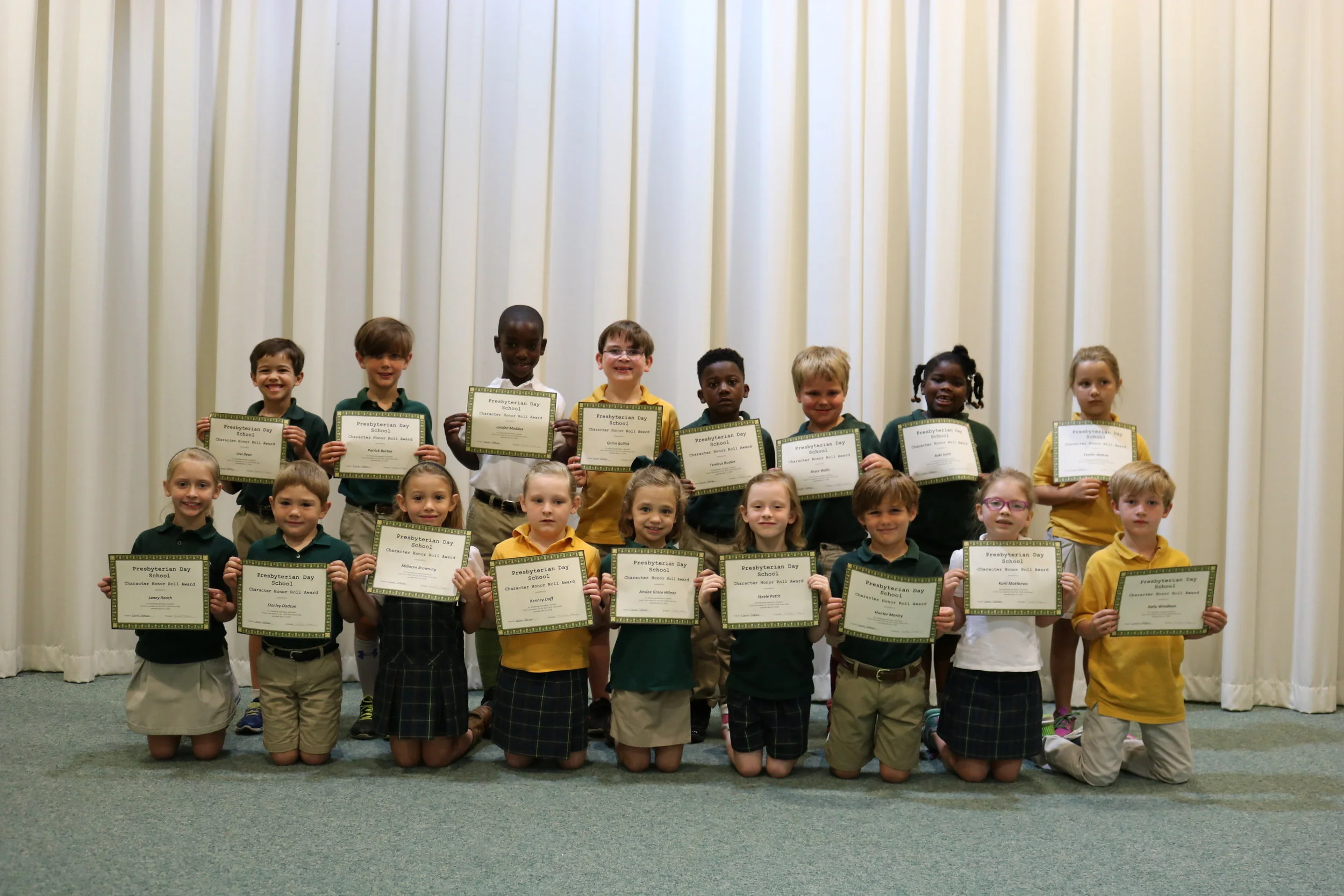 1st grade character honor roll