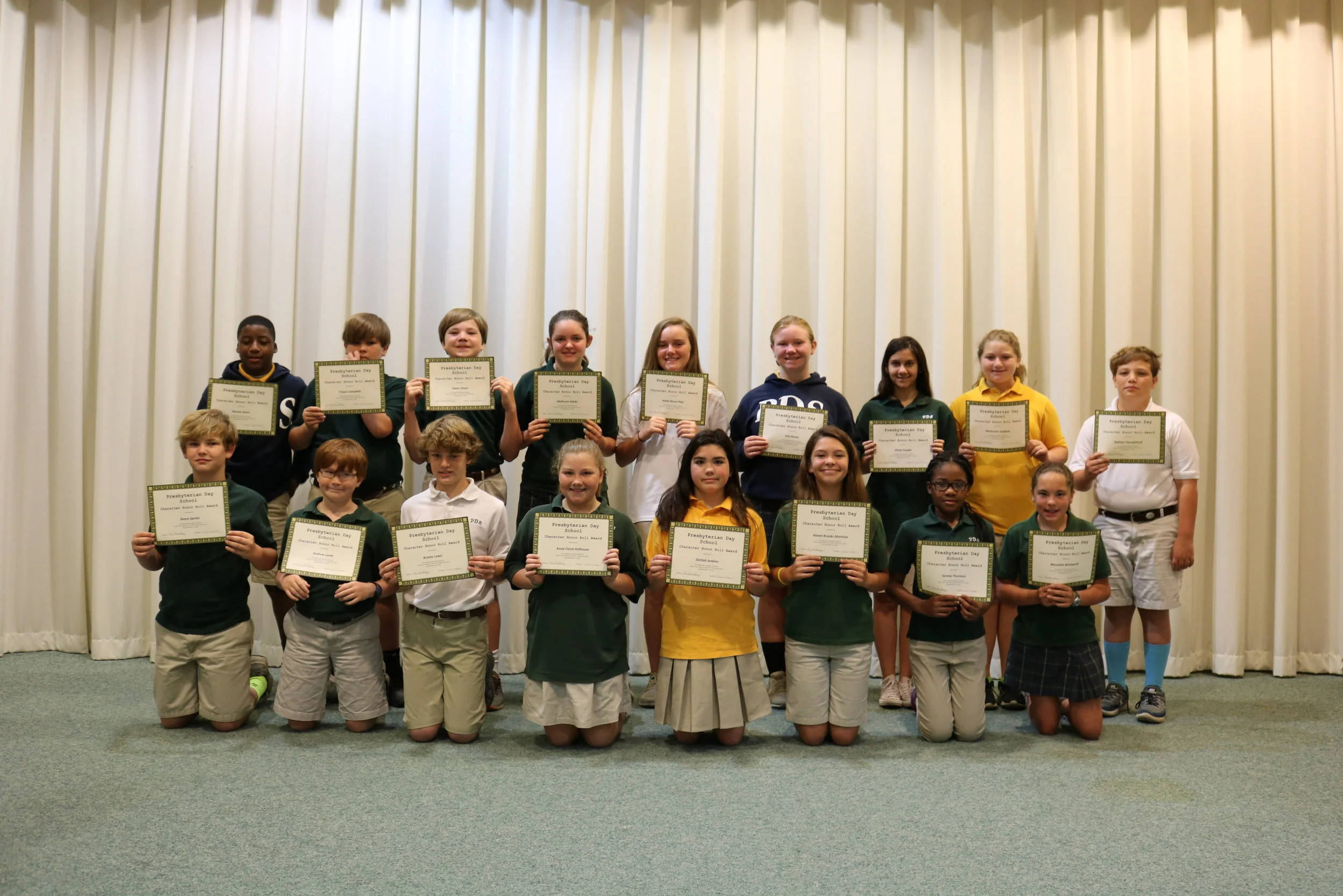5th grade character honor roll