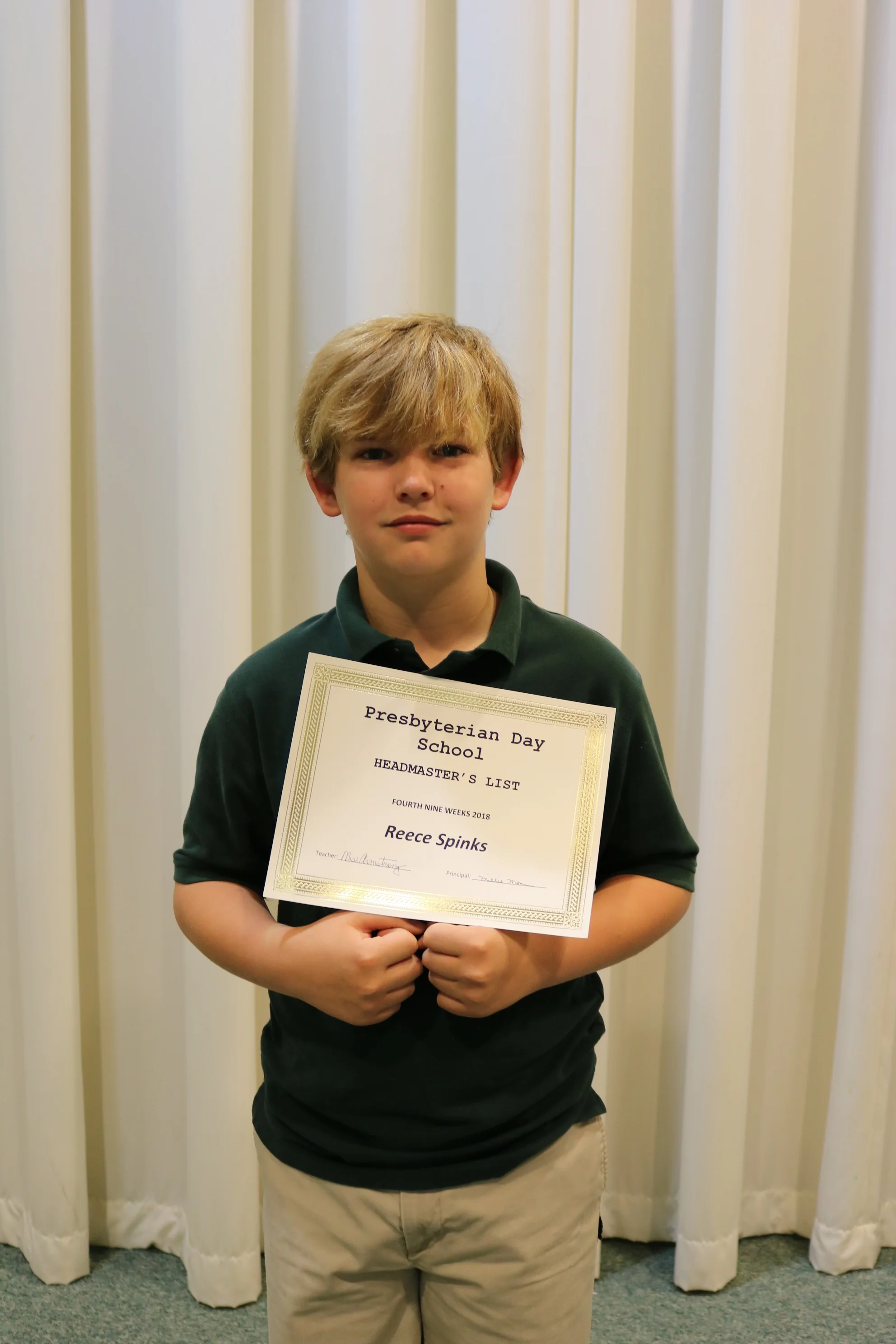 5th grade headmaster's list