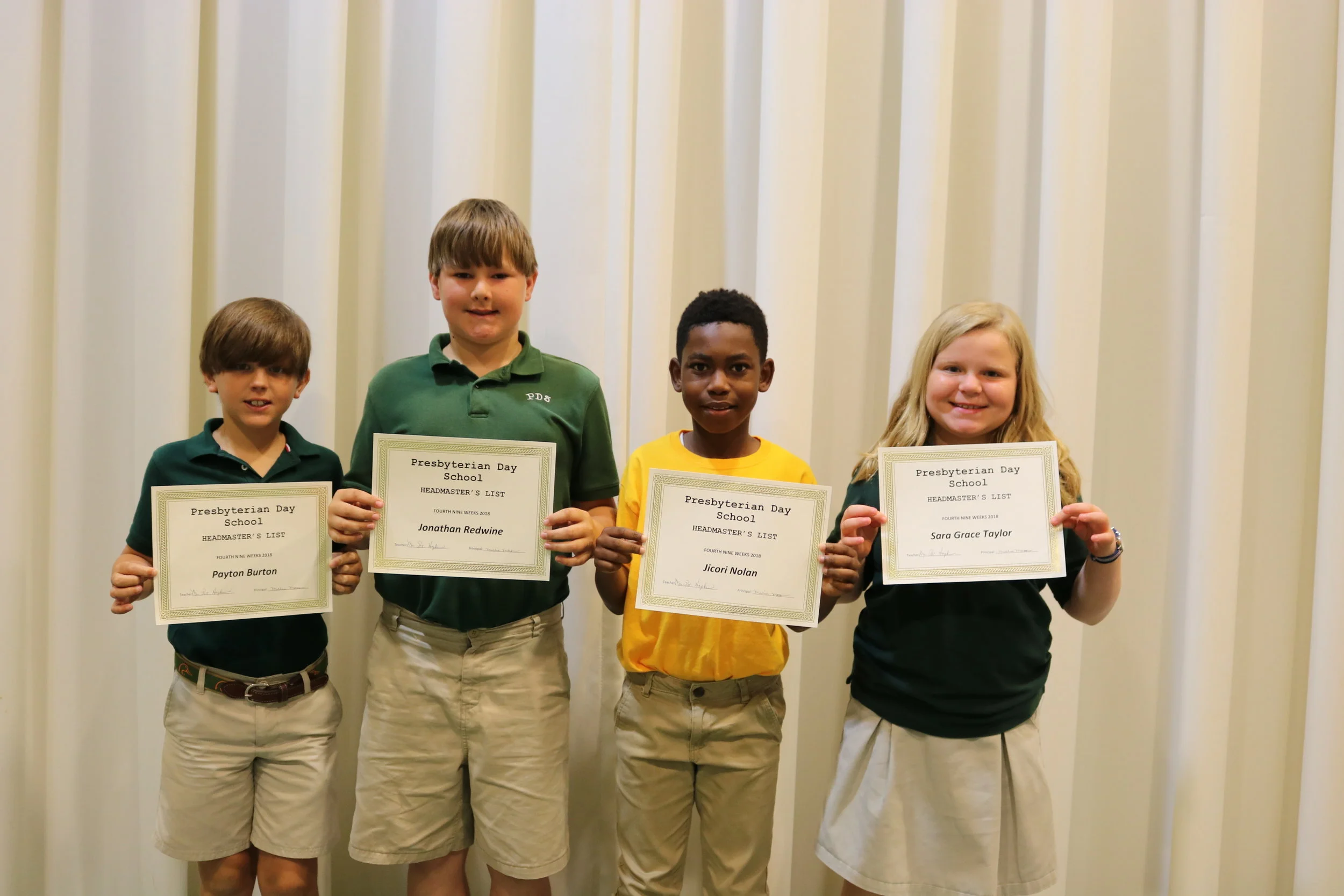 4th grade headmaster's list